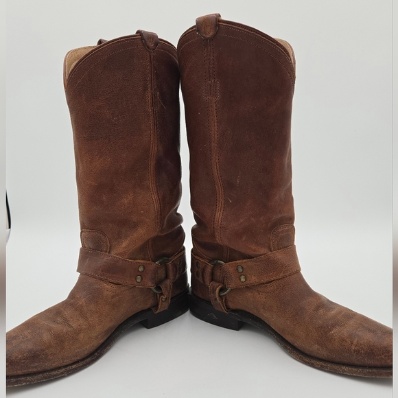 Frye 76806 Harness Brown Leather Boots Size 7 - Picture 5 of 10